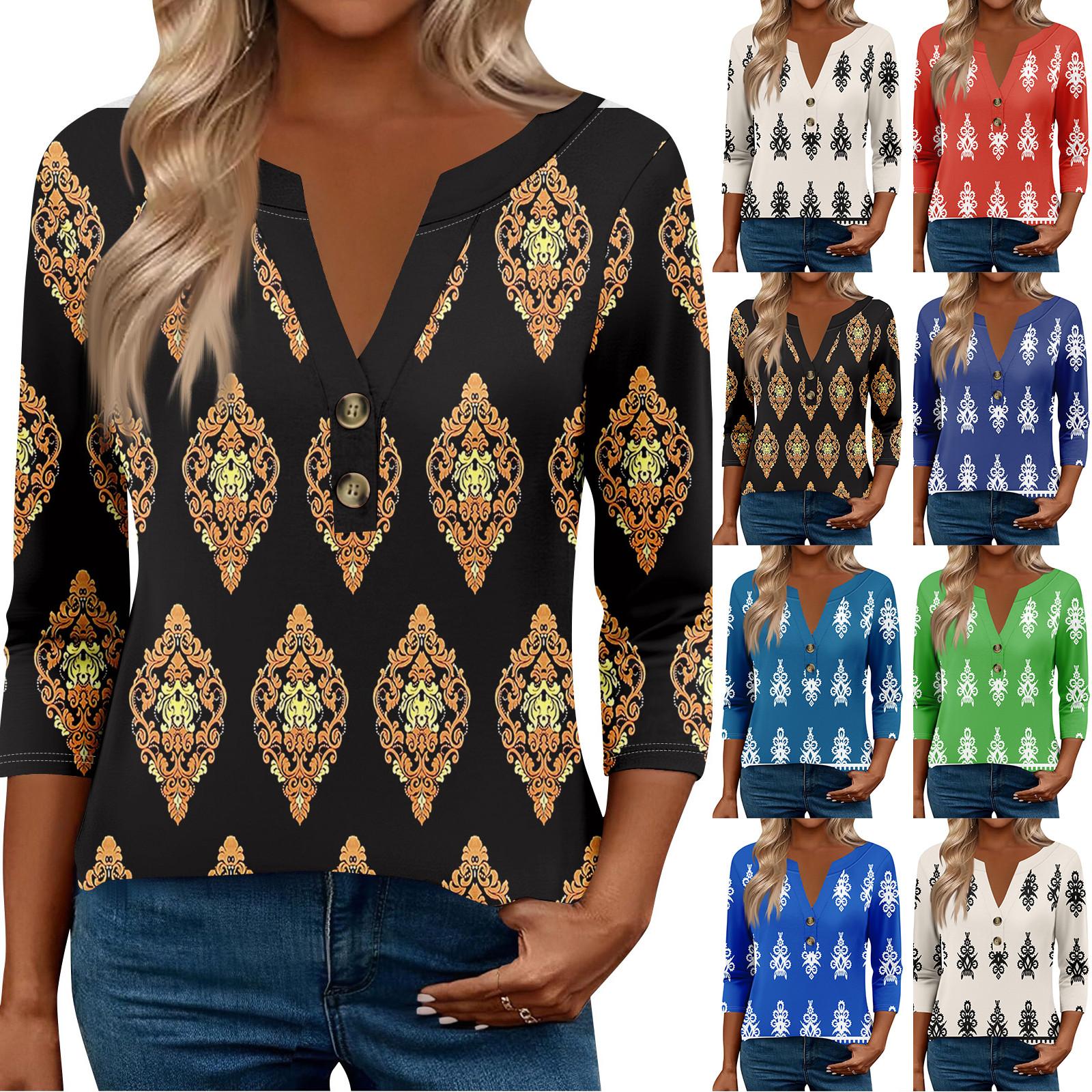 3/4 Sleeve Womens Tops For Women Henely Tops Button V Neck Loose Fit Dressy Womens Summer Tops XL білий
3/4 Sleeve Womens Tops For Women Henely Tops Button V Neck Loose Fit Dressy Womens Summer Tops XL білий