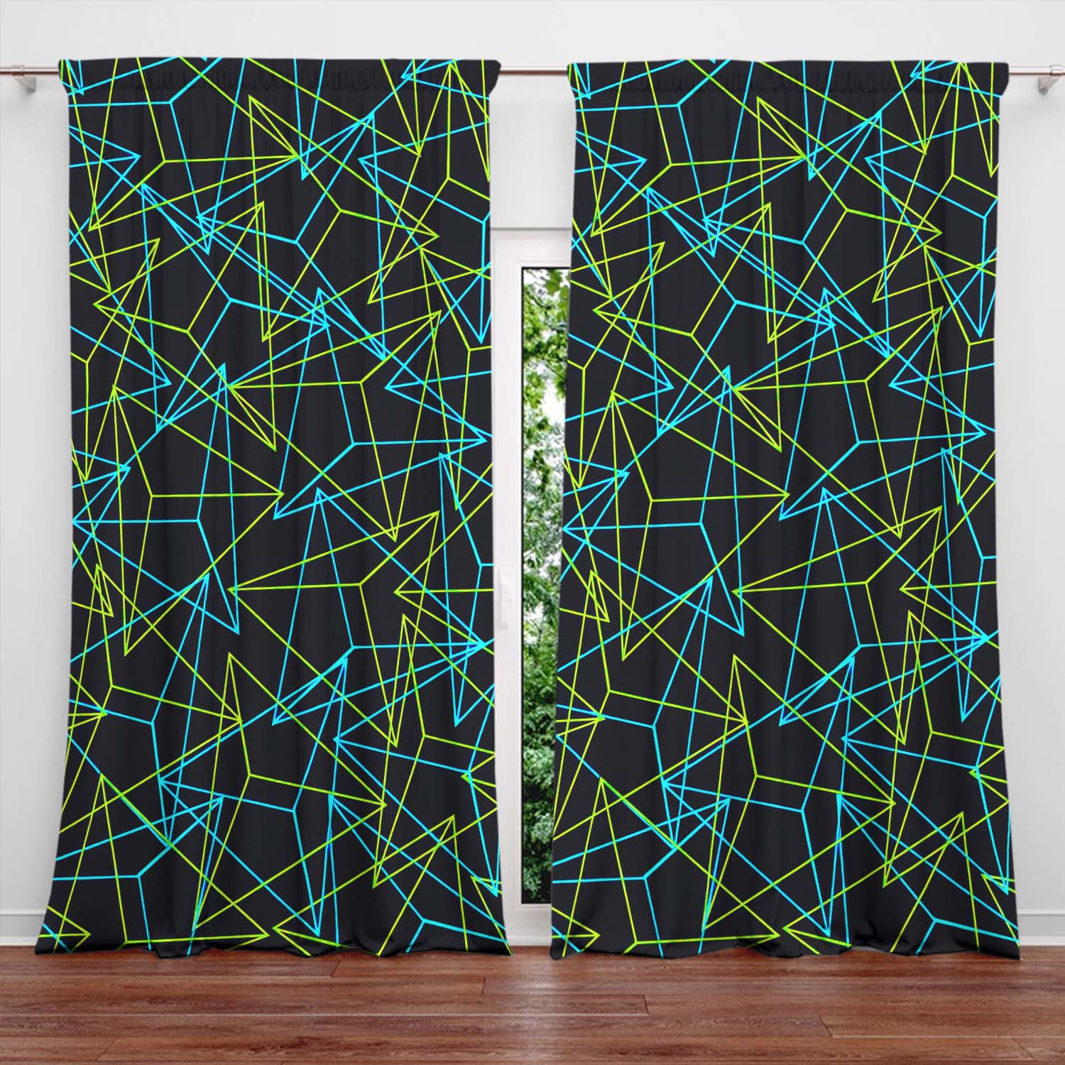 Set Of 2 Abstract Triangle Fluorescent Pattern Curtains Distinctive Printed Suitable Gifting Family Friends Curtain Made Polyester W100*H70(CM)-Rod Pocket&2PCS
Set Of 2 Abstract Triangle Fluorescent Pattern Curtains Distinctive Printed Suitable Gifting Family Friends Curtain Made Polyester W100*H70(CM)-Rod Pocket&2PCS
