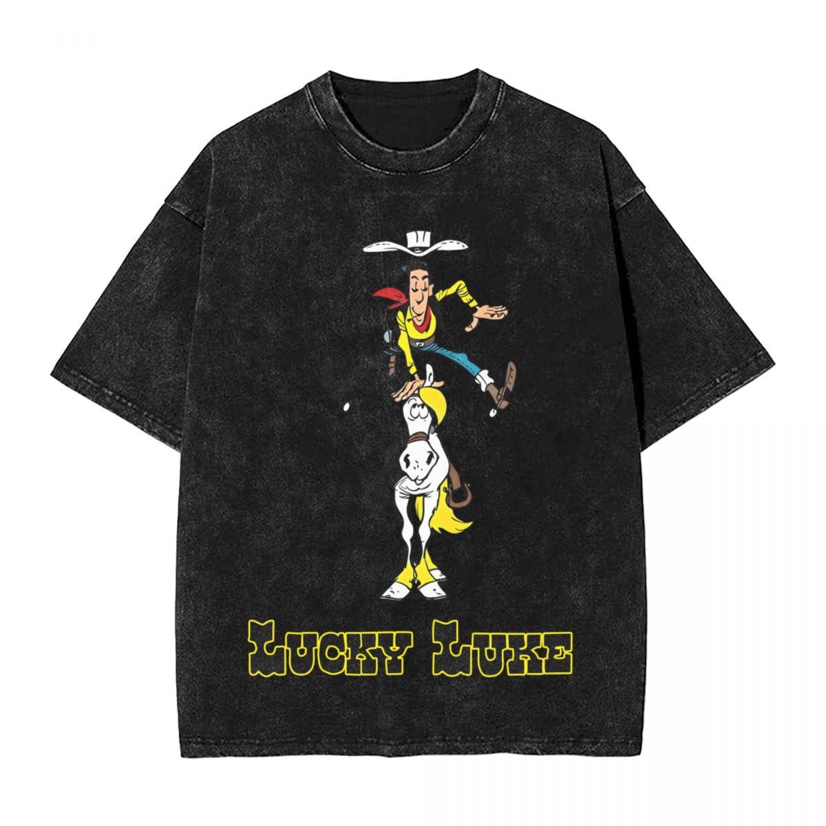 Lucky Luke woman Men Cotton Washed Hot stamping Print TShirt Harajuku Cotton Tshirt Mens Summer Short Sleeve Tees S
Lucky Luke woman Men Cotton Washed Hot stamping Print TShirt Harajuku Cotton Tshirt Mens Summer Short Sleeve Tees S