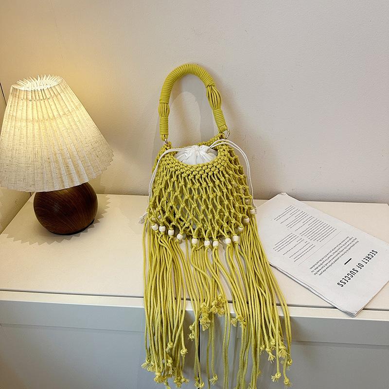 Women s Rope-Woven Tassel Beaded Shoulder Bag Daily Casual Fashion Beach Bucket Shoulder Bag 2026 Summer New Handbags and Purses
Women s Rope-Woven Tassel Beaded Shoulder Bag Daily Casual Fashion Beach Bucket Shoulder Bag 2026 Summer New Handbags and Purses