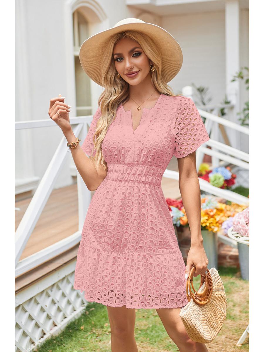 2025 V-Neck A-Line Lace Ruffled Short Sleeve Dress for Women Extra Large рожевий
2025 V-Neck A-Line Lace Ruffled Short Sleeve Dress for Women Extra Large рожевий