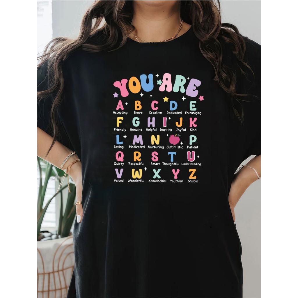 1 Ladies Letter Teacher Thank You T-Shirt - Casual Crew Neck Short Sleeves Polyester Knitted Fabric Floral Print Breathable Summer Top Perfect fo XXL чорний
1 Ladies Letter Teacher Thank You T-Shirt - Casual Crew Neck Short Sleeves Polyester Knitted Fabric Floral Print Breathable Summer Top Perfect fo XXL чорний