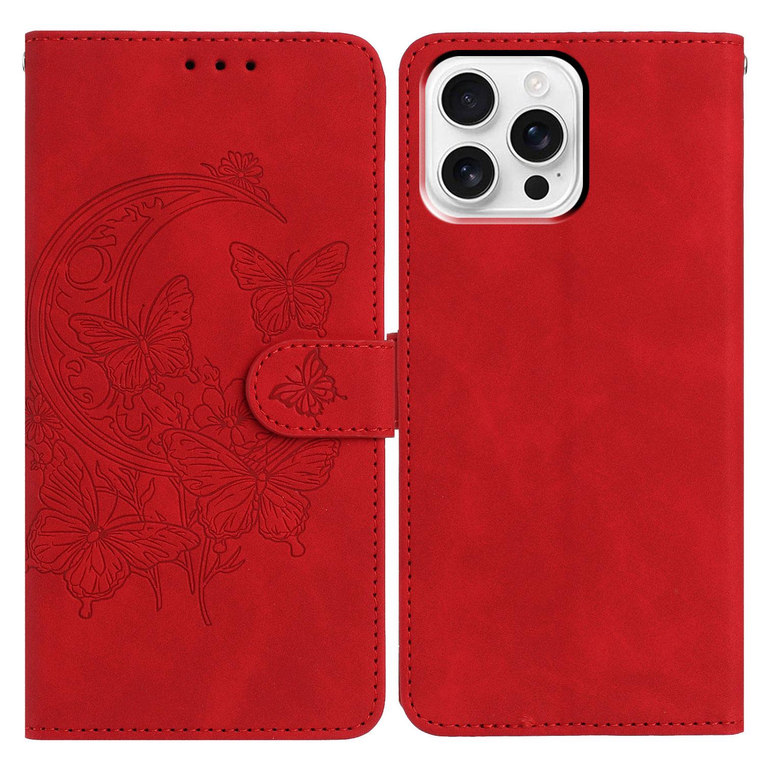 For iPhone 16 Pro Case Butterfly Flower Imprinted PU Leather Wallet Stand Phone Cover Red
For iPhone 16 Pro Case Butterfly Flower Imprinted PU Leather Wallet Stand Phone Cover Red