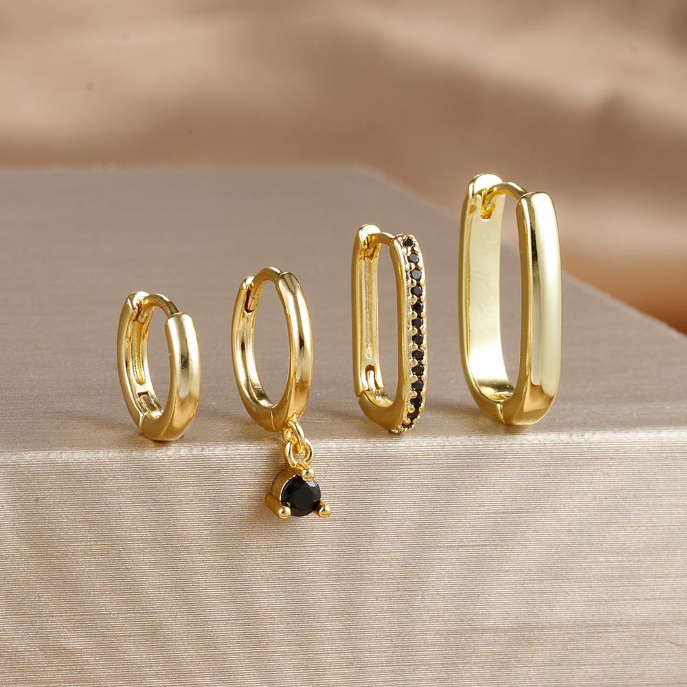 4PCS Luxury Gold Plated U-shape Hoop Earrings Set for Women Geometric Pendant Huggie Punk Unisex Rock Earring Piercing Jewelry
4PCS Luxury Gold Plated U-shape Hoop Earrings Set for Women Geometric Pendant Huggie Punk Unisex Rock Earring Piercing Jewelry