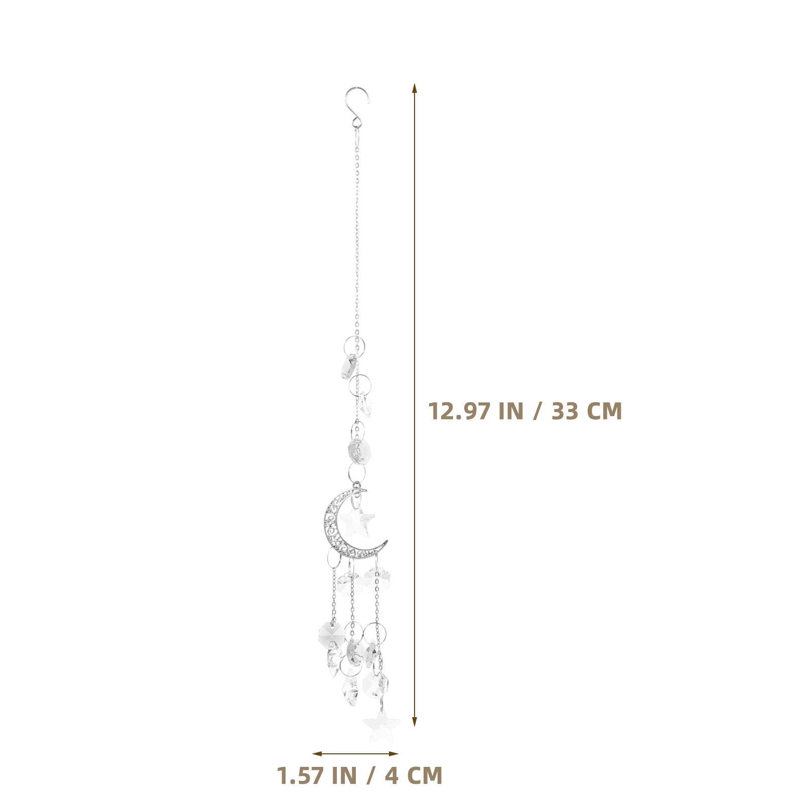 Moon Shape Hanging Wind Chime Crystal Pendant Decorative Bell Outdoor Home Accessory Moonlight Art Gift срібний
Moon Shape Hanging Wind Chime Crystal Pendant Decorative Bell Outdoor Home Accessory Moonlight Art Gift срібний