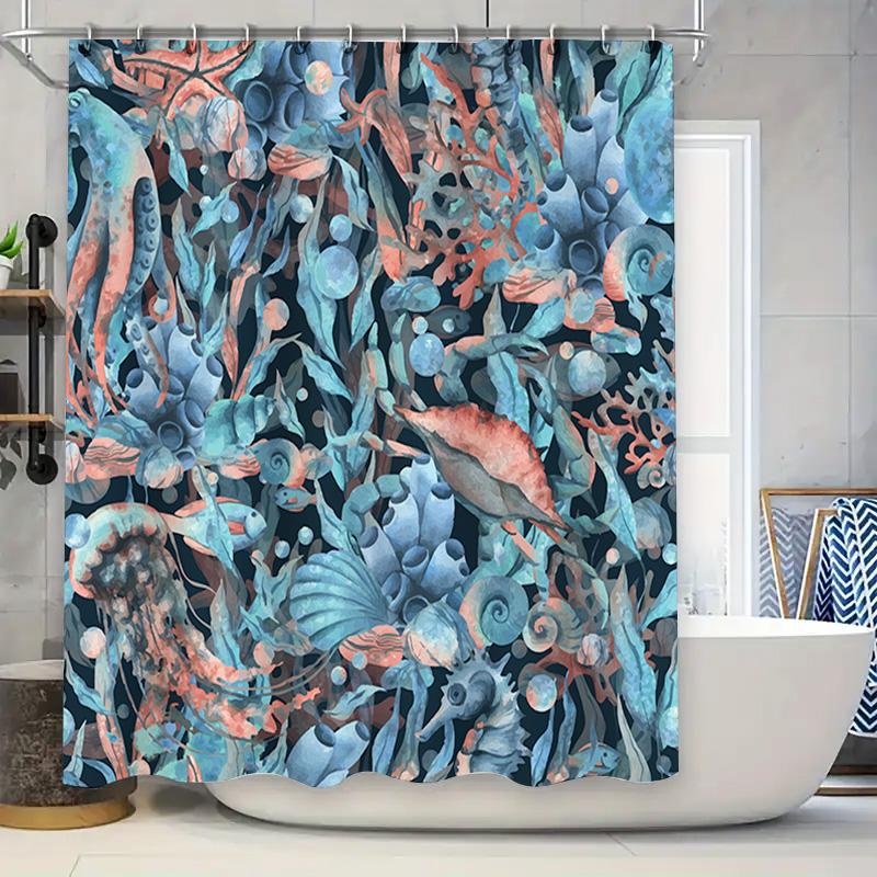 Underwater World Shower Curtain Blue Coral Jellyfish Print Home Decor Waterproof Bath Liner For Bathroom Decoration 69X72 Inches W60H190(CM)-1 Pcs
Underwater World Shower Curtain Blue Coral Jellyfish Print Home Decor Waterproof Bath Liner For Bathroom Decoration 69X72 Inches W60H190(CM)-1 Pcs