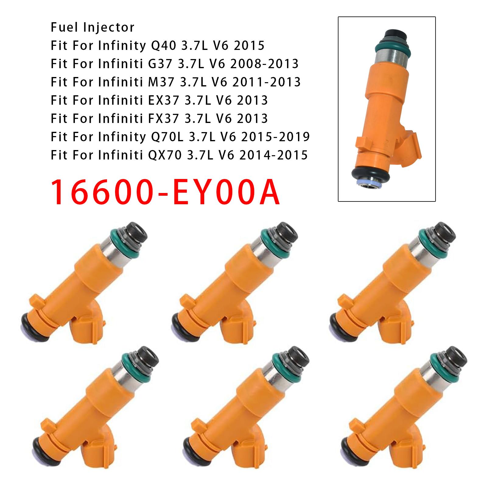 6Pcs Fuel Injector For Infiniti G37 Q60 QX70 FX37 Nissan 370Z 3.7L 16600-EY00A
6Pcs Fuel Injector For Infiniti G37 Q60 QX70 FX37 Nissan 370Z 3.7L 16600-EY00A