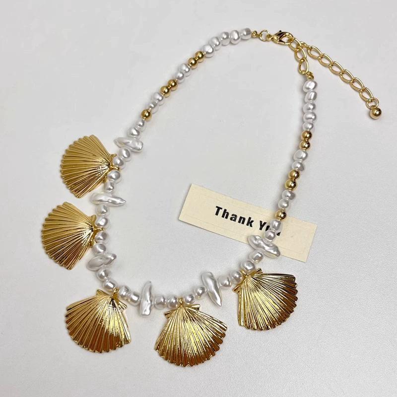 French Retro Irregular Pearl And Shell Pendant Necklace Women s Summer New Beaded Necklaces Fashionable Jewelry Accessories Other
French Retro Irregular Pearl And Shell Pendant Necklace Women s Summer New Beaded Necklaces Fashionable Jewelry Accessories Other