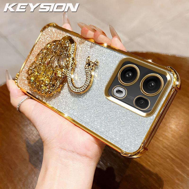 KEYSION Shockproof Plating Phone Case for OPPO Reno13 Pro 5G Clear TPU Glitter Jewelled Swan kickstand Back Cover for OPPO Reno13 5G for Reno13 Pro 5G
KEYSION Shockproof Plating Phone Case for OPPO Reno13 Pro 5G Clear TPU Glitter Jewelled Swan kickstand Back Cover for OPPO Reno13 5G for Reno13 Pro 5G