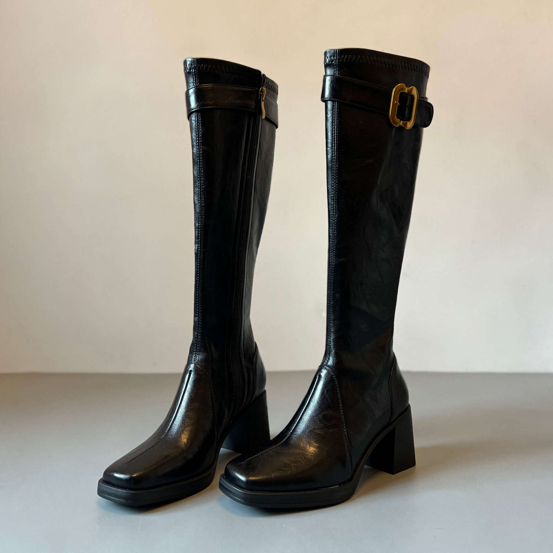 Spice Girl Style High Heel Boots Women S Belt Buckle Square Head Wrap Legs Skinny Legs Long Boots Autumn And Winter Knight Boots 40 чорний
Spice Girl Style High Heel Boots Women S Belt Buckle Square Head Wrap Legs Skinny Legs Long Boots Autumn And Winter Knight Boots 40 чорний