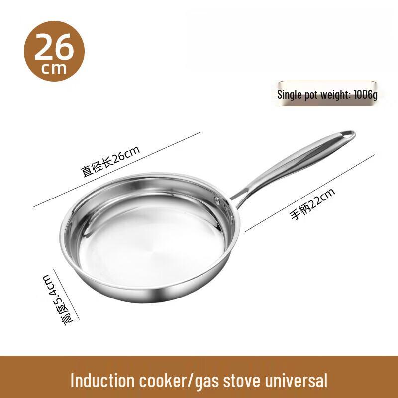 Wutuo 3-Ply 304 Stainless Steel Frying Pan
Wutuo 3-Ply 304 Stainless Steel Frying Pan