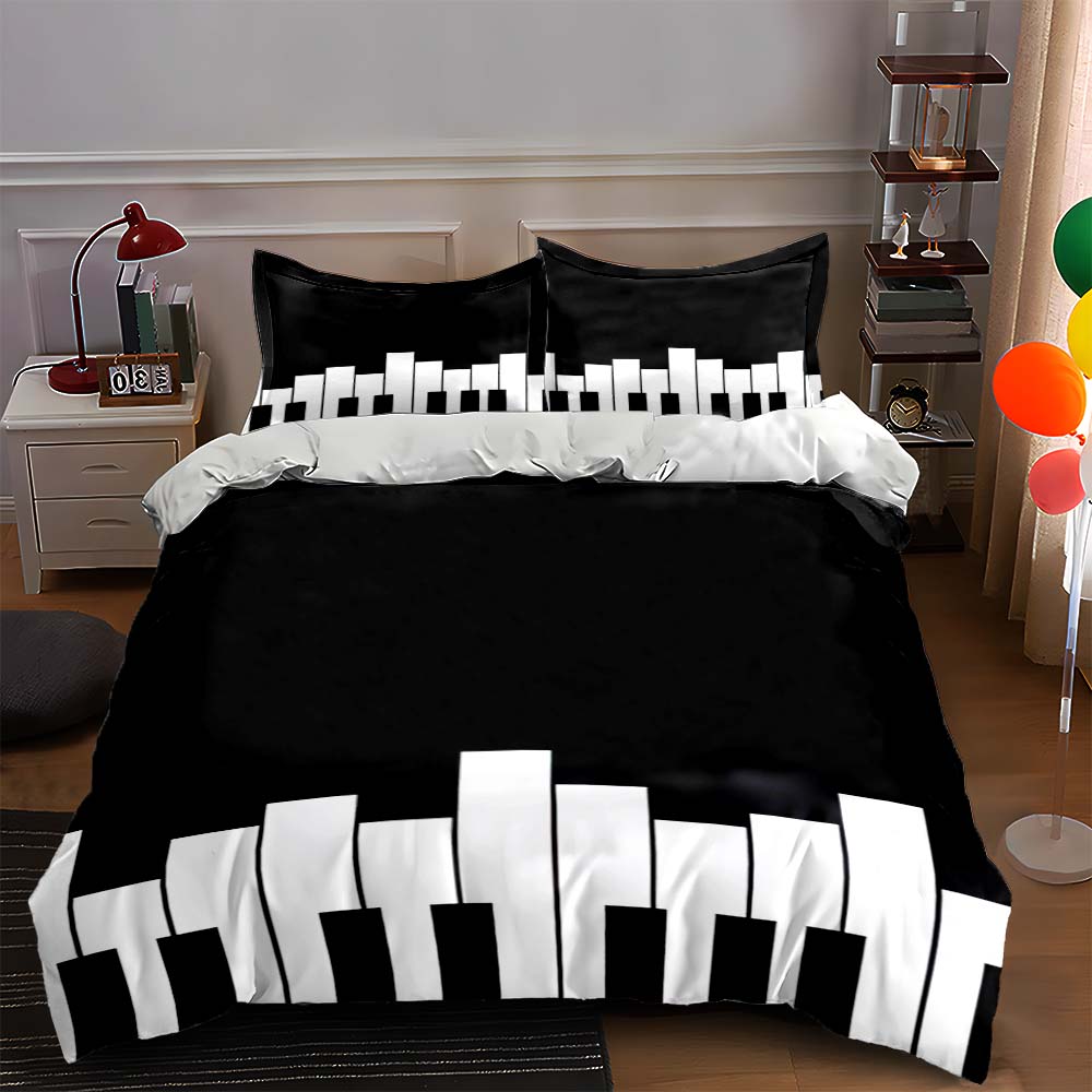 Piano key design. Bedding Duvet cover sets Duvet covers Pillowcases gifts (1 * Duvet Cover 2 * Pillowcases, without duvet insert) 135x200cm
Piano key design. Bedding Duvet cover sets Duvet covers Pillowcases gifts (1 * Duvet Cover 2 * Pillowcases, without duvet insert) 135x200cm