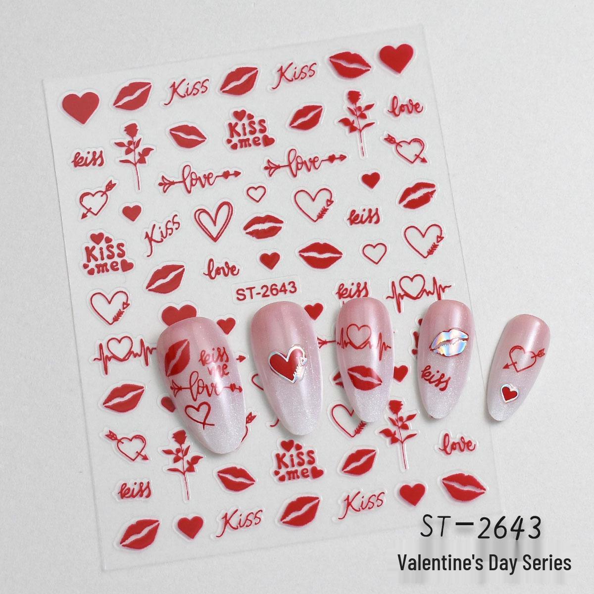 Valentine s Day Nail Stickers: Sexy Lips, Hearts & Roses Designs
Valentine s Day Nail Stickers: Sexy Lips, Hearts & Roses Designs