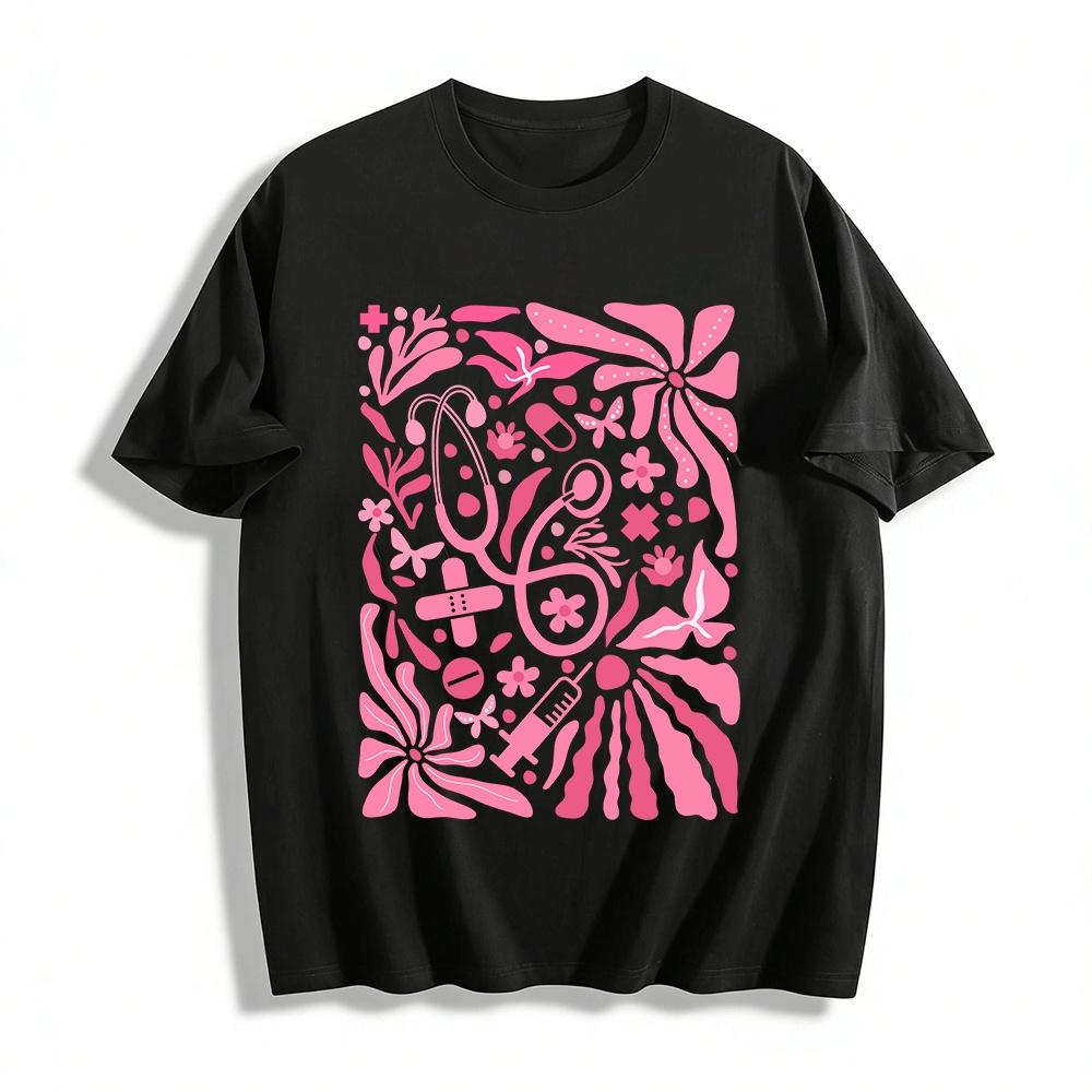 Pink Medical Element Print Casual T-Shirt Loose Breathable Top Pure cotton T-shirt XXS
Pink Medical Element Print Casual T-Shirt Loose Breathable Top Pure cotton T-shirt XXS