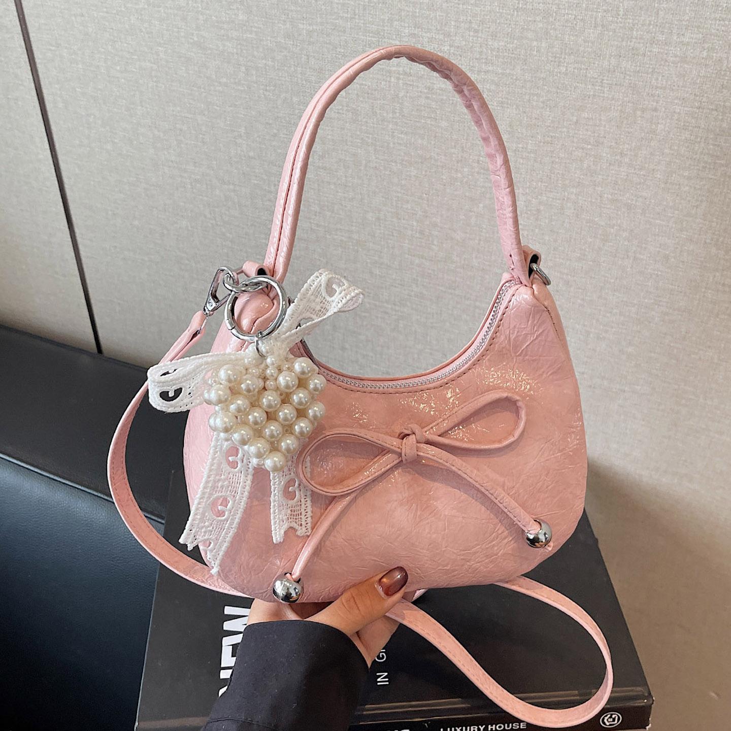 Korean Sweet Bow Underarm Bag for Women Summer New Texture PU Small One Shoulder Crossbody Bag Commute Half Mo Handbags (20cm<Max Length<30cm) рожевий
Korean Sweet Bow Underarm Bag for Women Summer New Texture PU Small One Shoulder Crossbody Bag Commute Half Mo Handbags (20cm<Max Length<30cm) рожевий