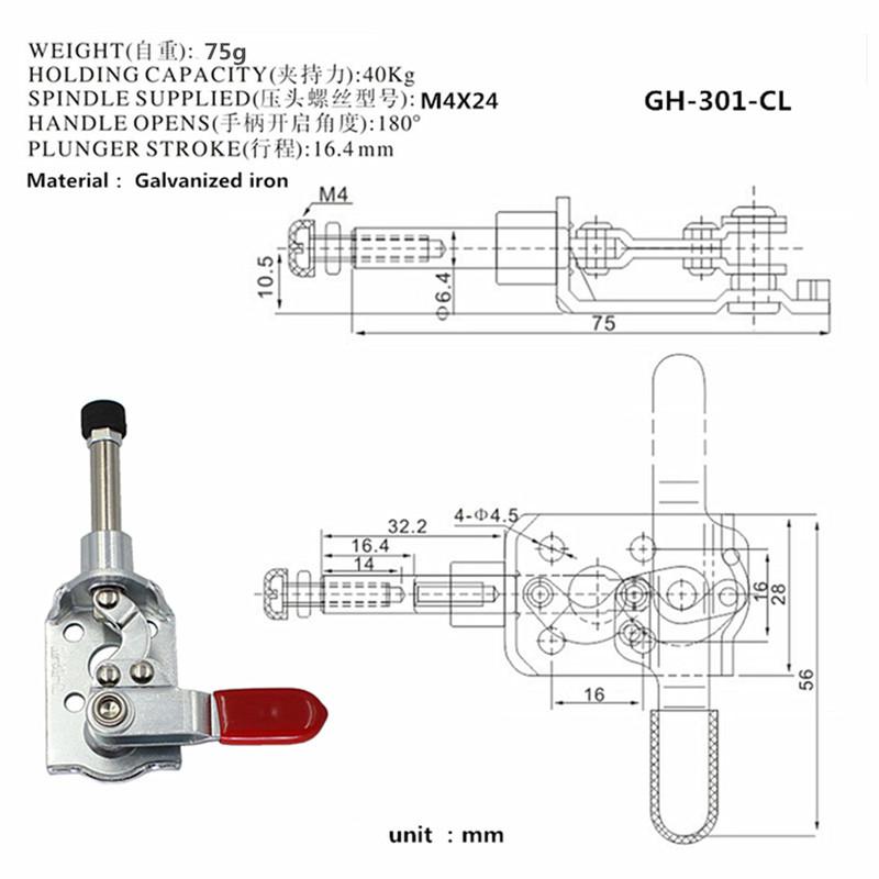 GH-301-CL and 301-CR Handle Quick Release Left and Right Push-pull Toggle Clamp quick release push pull clamp HS CH 301CR 301RL GH-301-CL 1PCS
GH-301-CL and 301-CR Handle Quick Release Left and Right Push-pull Toggle Clamp quick release push pull clamp HS CH 301CR 301RL GH-301-CL 1PCS