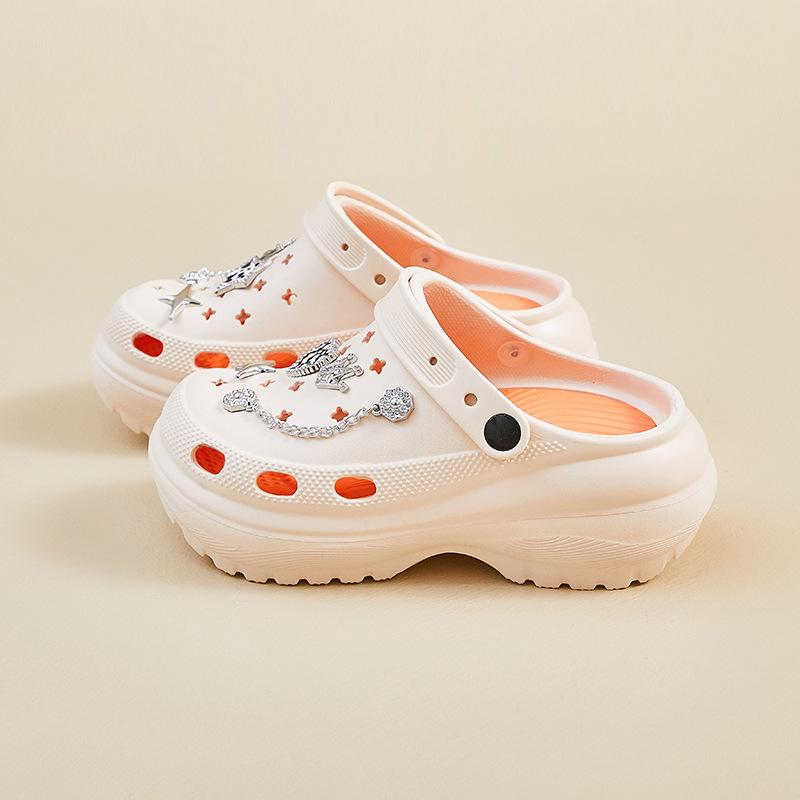 Summer sandals with thick toe and raised sole half slipper hole shoes 40 хакі
Summer sandals with thick toe and raised sole half slipper hole shoes 40 хакі