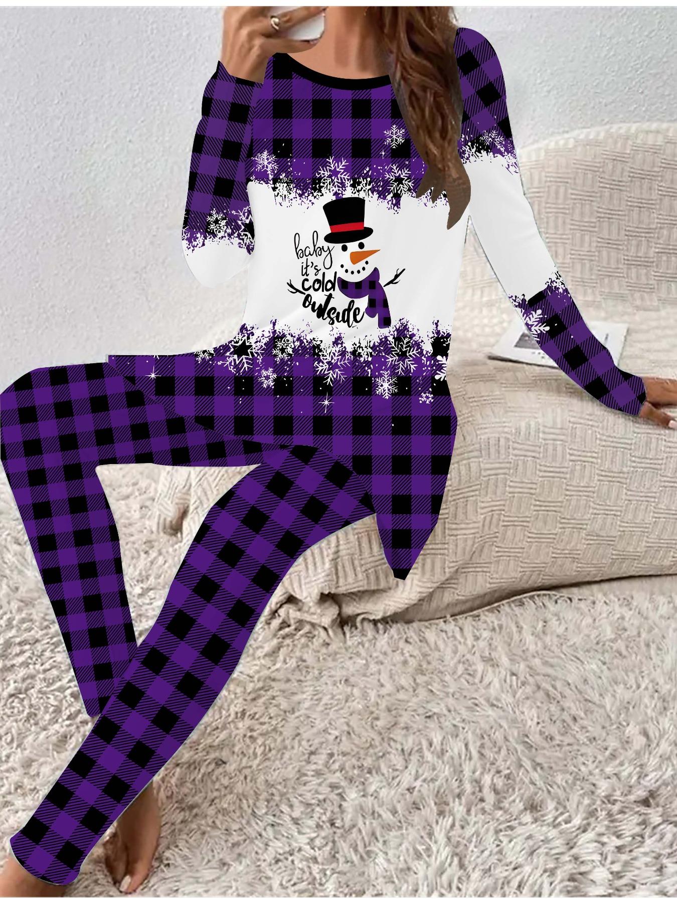 Евро-американская мода 3D Рождественский принт Женский четырехсезонный комплект из двух предметов: футболка с длинным рукавом + длинные брюки. Идеальный подарок на Новый год и Рождество 8XL фиолетовый
Евро-американская мода 3D Рождественский принт Женский четырехсезонный комплект из двух предметов: футболка с длинным рукавом + длинные брюки. Идеальный подарок на Новый год и Рождество 8XL фиолетовый