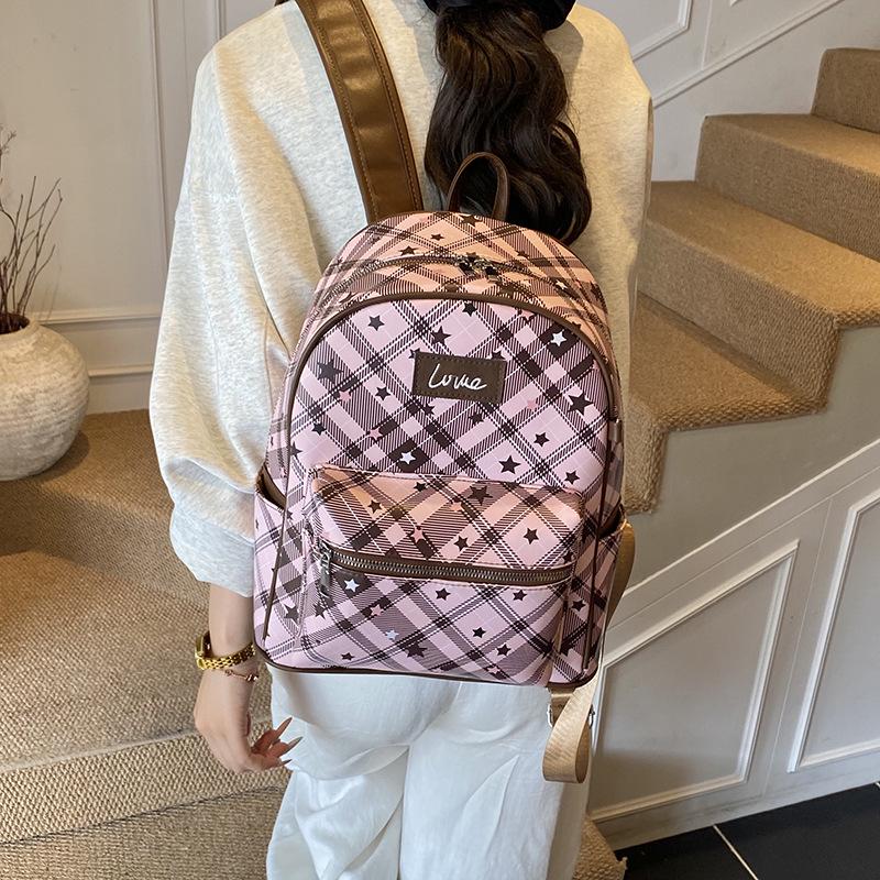 Модный клетчатый дорожный рюкзак и сумка большой вместимости розовый
Модный клетчатый дорожный рюкзак и сумка большой вместимости розовый