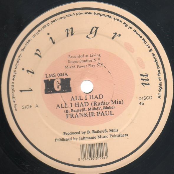 12-дюймовая пластинка FRANKIE PAUL - All I Had LMS004 Living Room UK Регги, Ска и Даб Б/У
12-дюймовая пластинка FRANKIE PAUL - All I Had LMS004 Living Room UK Регги, Ска и Даб Б/У