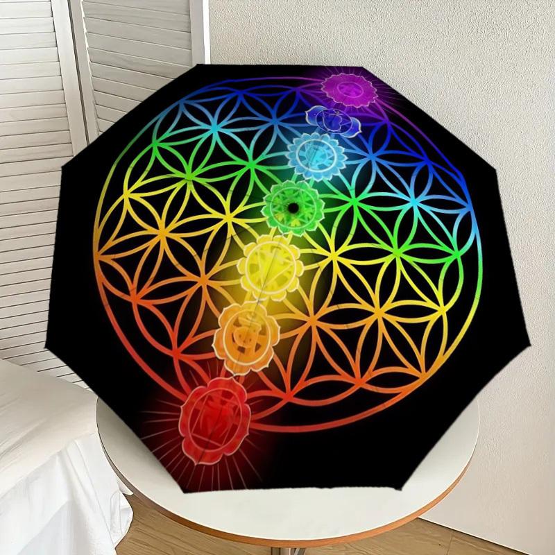 1pc Chakra Flower of Life Mandala Umbrella with Plastic Handle,Suitable for All Seasons Home Travel Outdoor UmbrellaDD210
1pc Chakra Flower of Life Mandala Umbrella with Plastic Handle,Suitable for All Seasons Home Travel Outdoor UmbrellaDD210