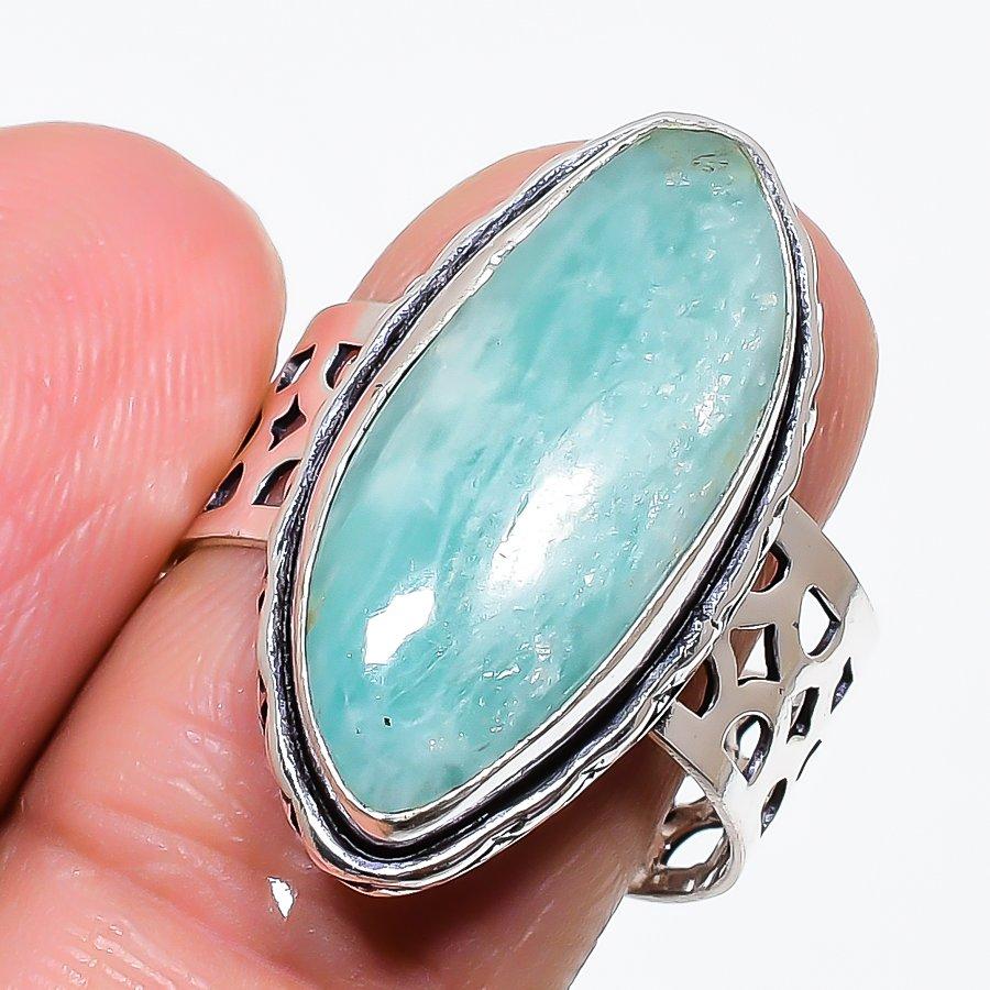 Amazonite Gemstone Handmade 925 Sterling Silver Jewelry Ring Size 9 KJ-515
Amazonite Gemstone Handmade 925 Sterling Silver Jewelry Ring Size 9 KJ-515