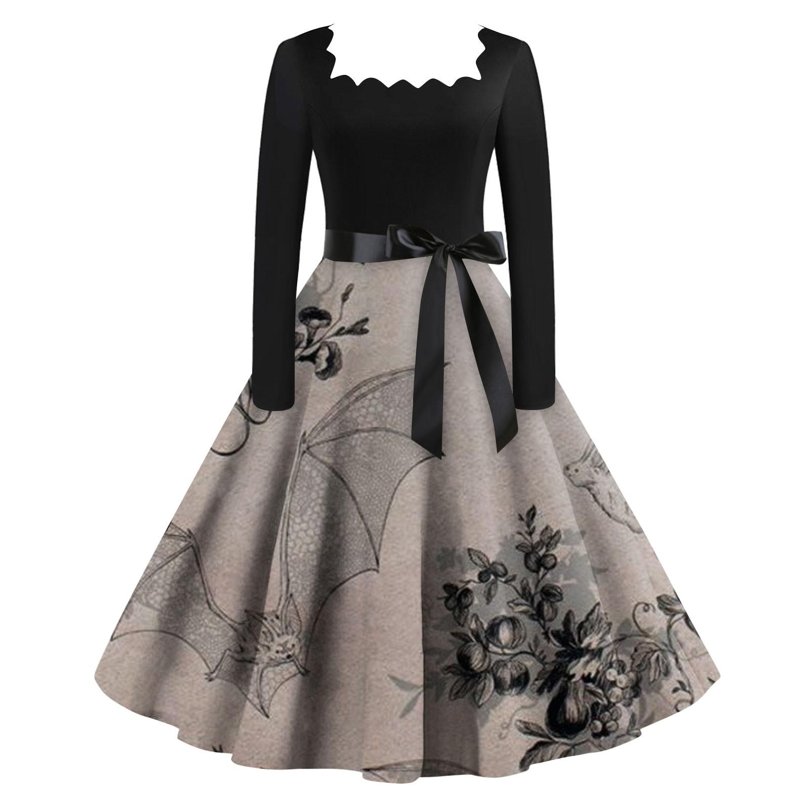 Платье с расклешенным принтом на Хэллоуин для женщин, платье с длинным рукавом, полые вечерние повседневные платья XL
Платье с расклешенным принтом на Хэллоуин для женщин, платье с длинным рукавом, полые вечерние повседневные платья XL