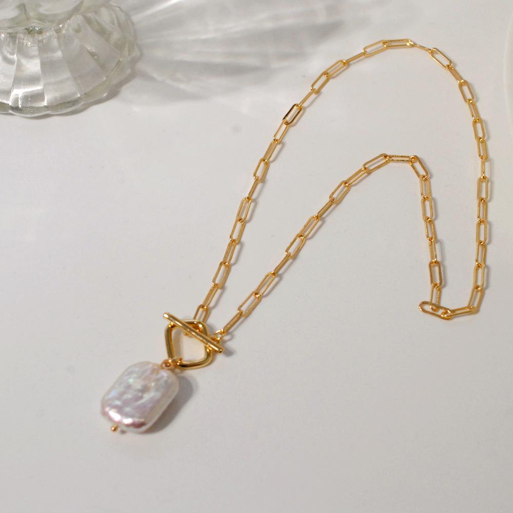 Geometric Square Baroque Pearl Necklace - Women s Korean Fashion Choker with Buckle Clasp
Geometric Square Baroque Pearl Necklace - Women s Korean Fashion Choker with Buckle Clasp