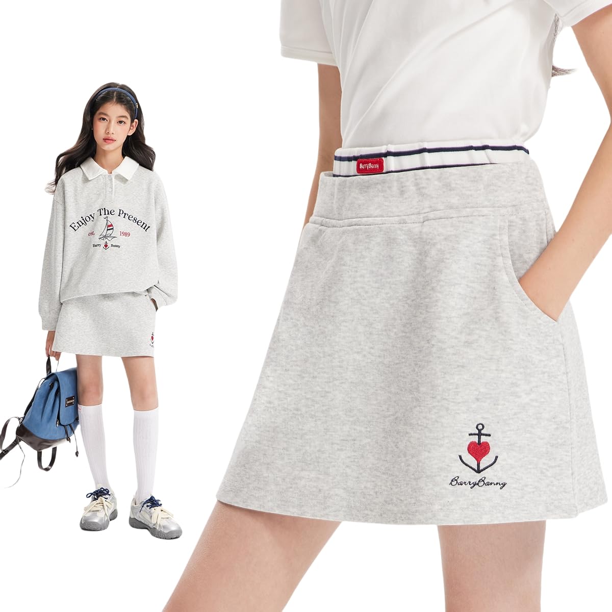 Barry Banny Mini Skirt with Inner Solid with Cute Embroidered Stylish Skirt with Elastic Perfect for and Elementary and Junior High School Size 140cm серый
Barry Banny Mini Skirt with Inner Solid with Cute Embroidered Stylish Skirt with Elastic Perfect for and Elementary and Junior High School Size 140cm серый
