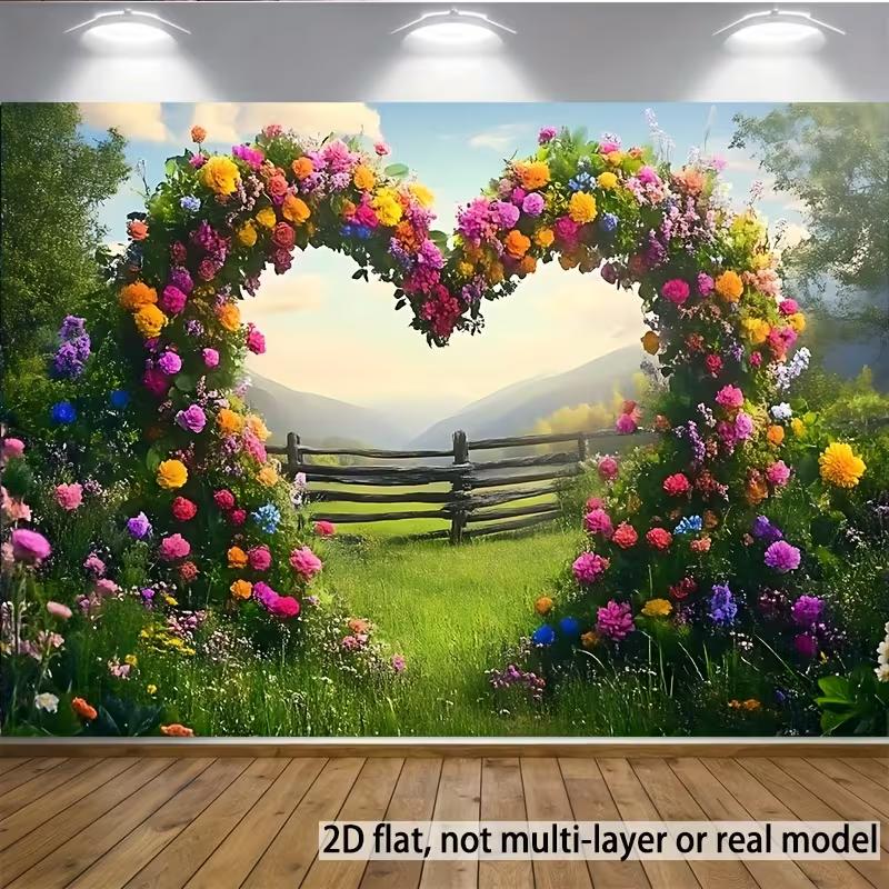 2D Romantic Spring Meadow with Heart Flower Arch Photography Background 47.2x31.5inch/120*80cm
2D Romantic Spring Meadow with Heart Flower Arch Photography Background 47.2x31.5inch/120*80cm