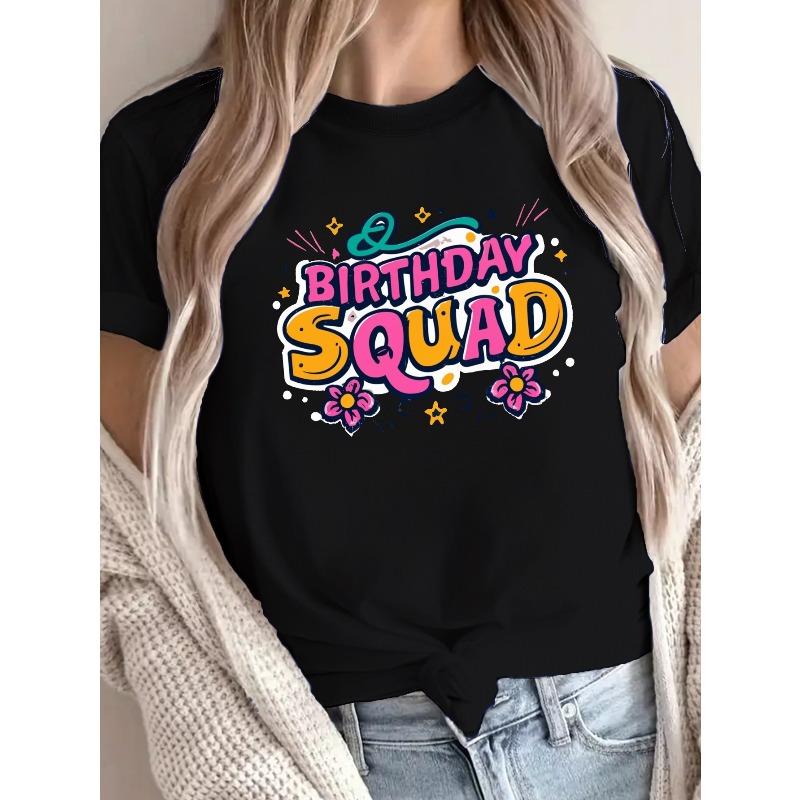 Womens Birthday Squad Print Short Sleeve Crew Neck Summer Casual Tee 4XL чорний
Womens Birthday Squad Print Short Sleeve Crew Neck Summer Casual Tee 4XL чорний