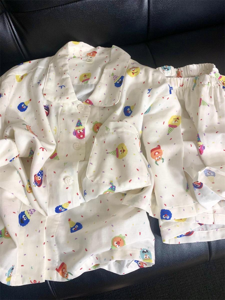 Japanese sweet full print Sesame Street pajamas women s summer short-sleeved shorts cardigan lapel set loungewear two-piece set S
Japanese sweet full print Sesame Street pajamas women s summer short-sleeved shorts cardigan lapel set loungewear two-piece set S