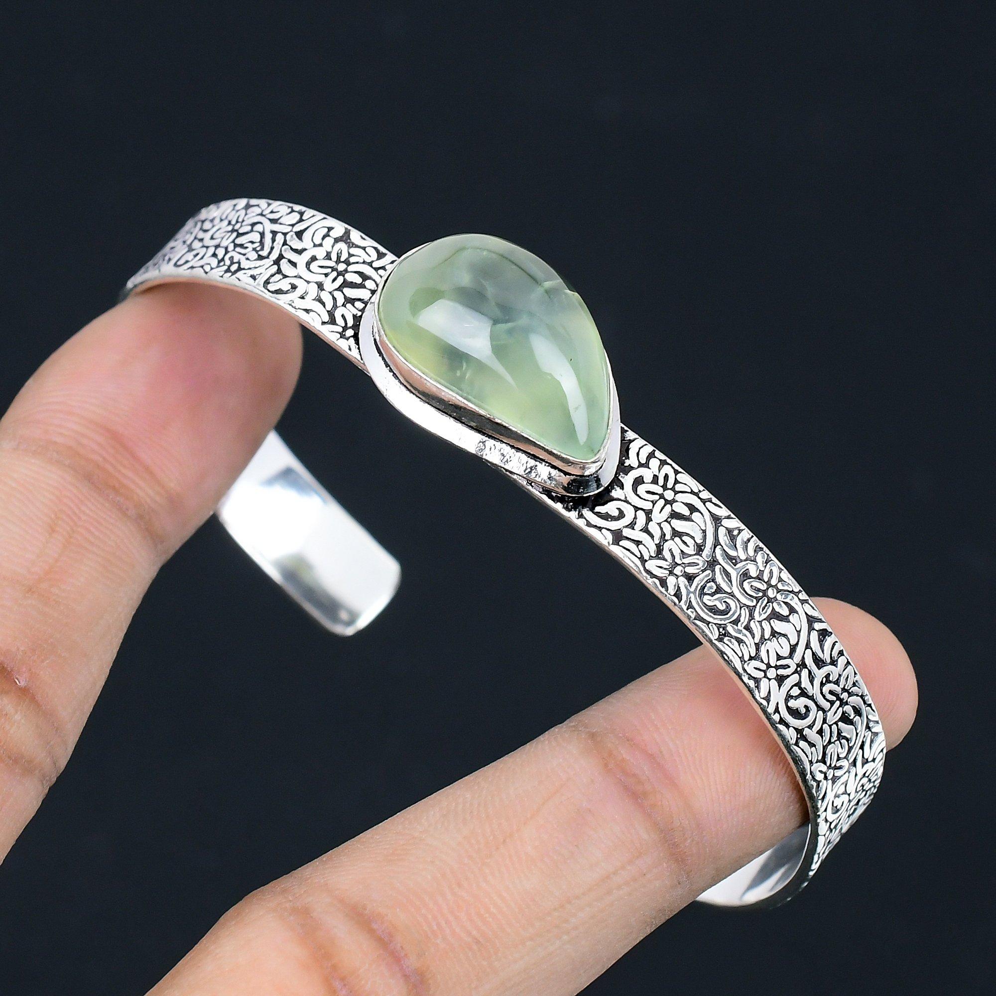 Daughters Day Deal 925 Silver Pear Natural Moss Prehnite Mother Bangle Bracelet Adjustable
Daughters Day Deal 925 Silver Pear Natural Moss Prehnite Mother Bangle Bracelet Adjustable
