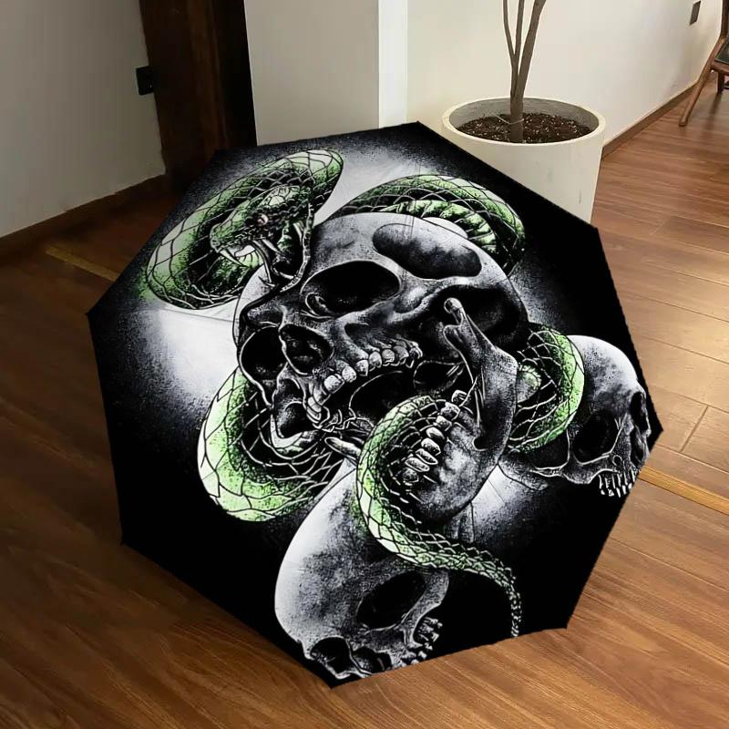 Snakes and Skulls: Automatic Opening Folding Umbrella with 8-Bone Iron Frame - Perfect for Fans, Travelers, Daily Use, and Festive Gifts!112
Snakes and Skulls: Automatic Opening Folding Umbrella with 8-Bone Iron Frame - Perfect for Fans, Travelers, Daily Use, and Festive Gifts!112