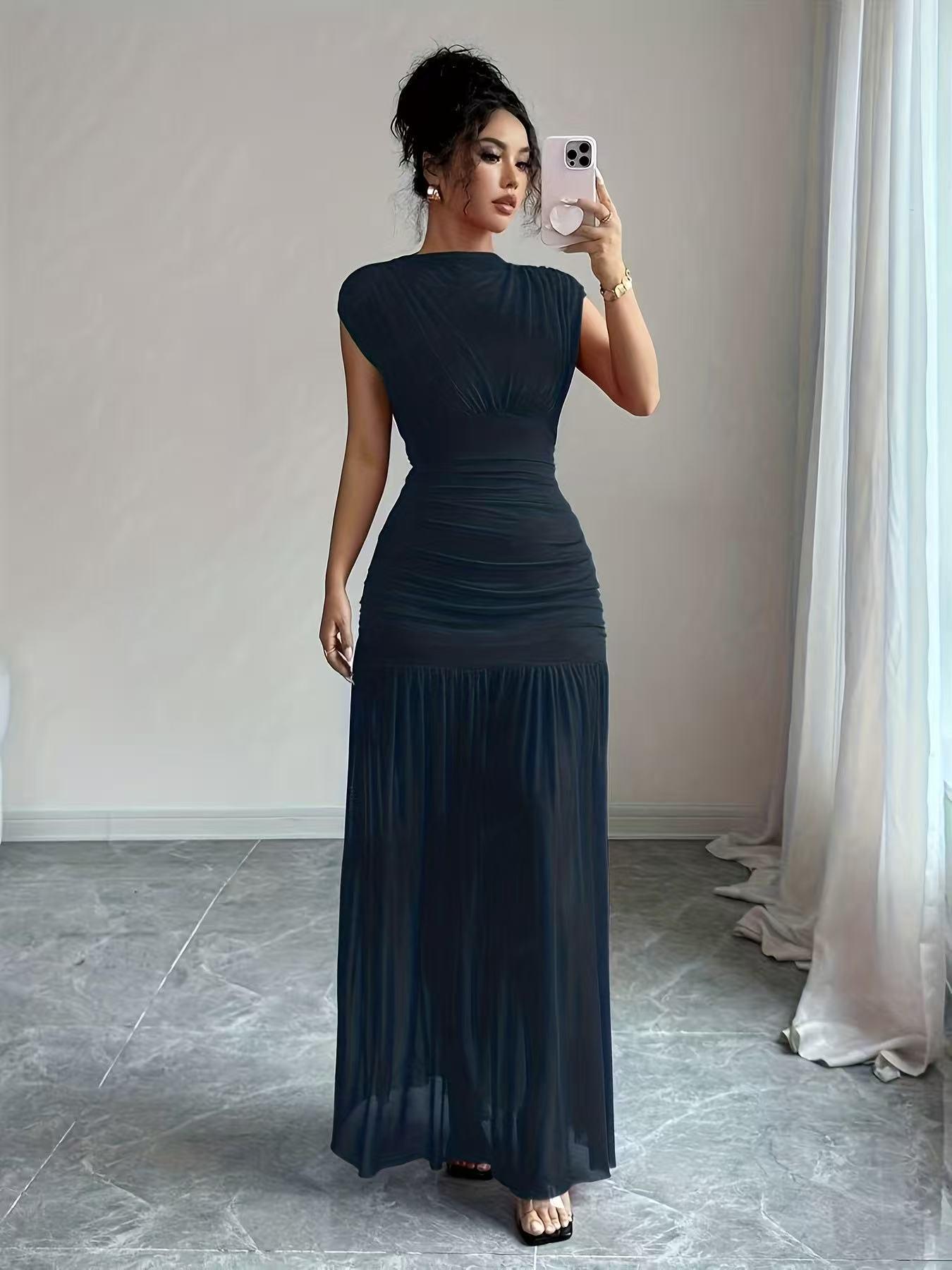European Style Gauze High Neck Sleeveless Slimming Dress - Elegant and Chic for 2025 Small
European Style Gauze High Neck Sleeveless Slimming Dress - Elegant and Chic for 2025 Small