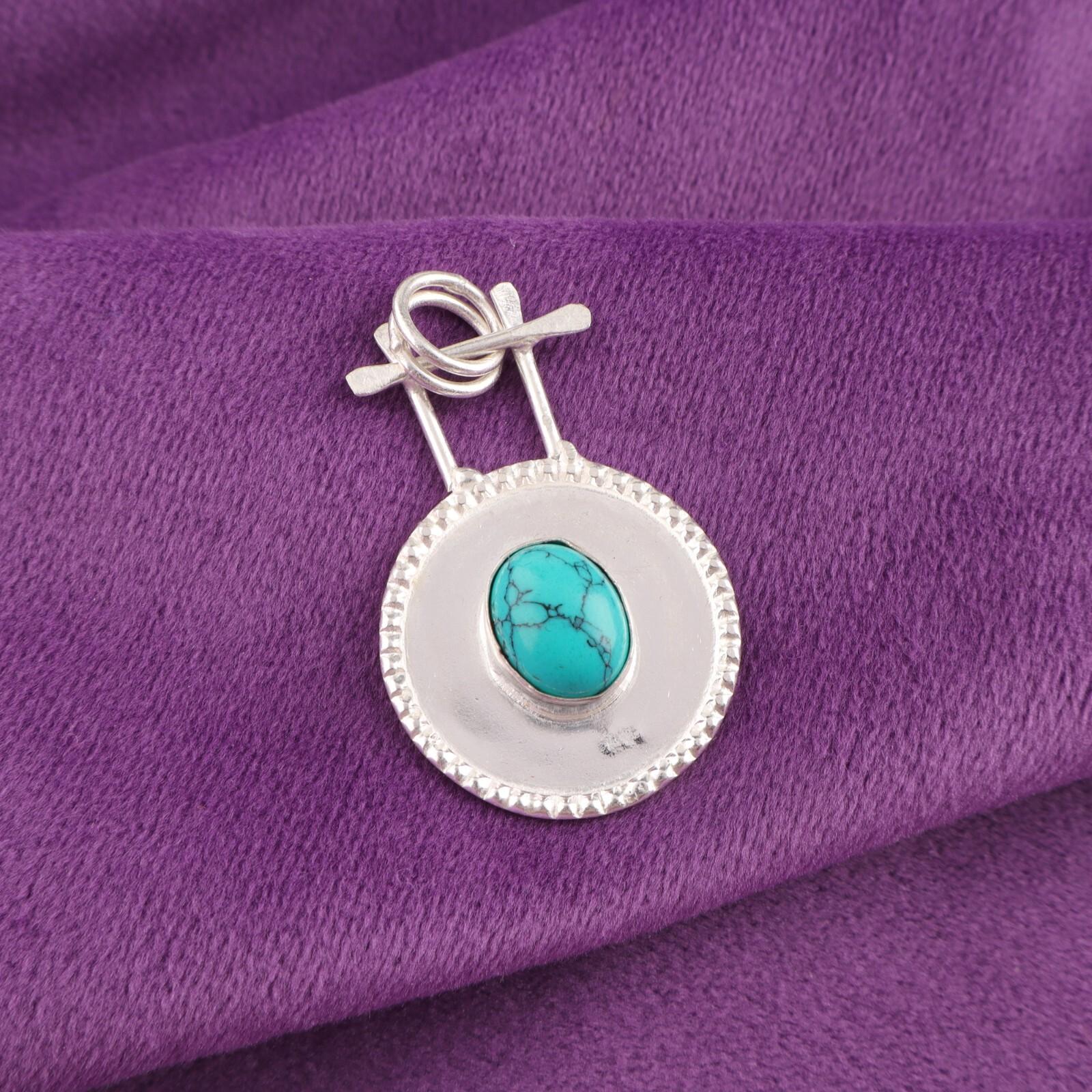 Oval Natural Blue Turquoise Sterling Silver Handcrafted Wedding Pendant Jewelry PP-57-22
Oval Natural Blue Turquoise Sterling Silver Handcrafted Wedding Pendant Jewelry PP-57-22