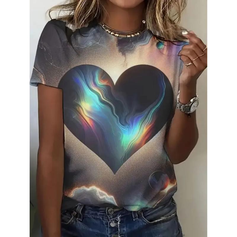 Color Short Sleeve Fashion Women s Crew Neck T-Shirt Crew Neck Short Sleeve 3D Color Printing 6XL
Color Short Sleeve Fashion Women s Crew Neck T-Shirt Crew Neck Short Sleeve 3D Color Printing 6XL