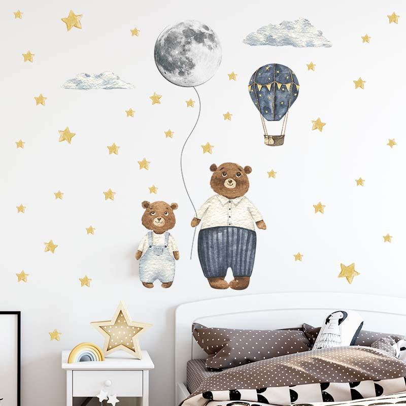 Cartoon Bear Moon Stars Wall Sticker For Child Kids Room Home Decoration Removable Wallpaper Bedroom Wall Decor Stickers
Cartoon Bear Moon Stars Wall Sticker For Child Kids Room Home Decoration Removable Wallpaper Bedroom Wall Decor Stickers