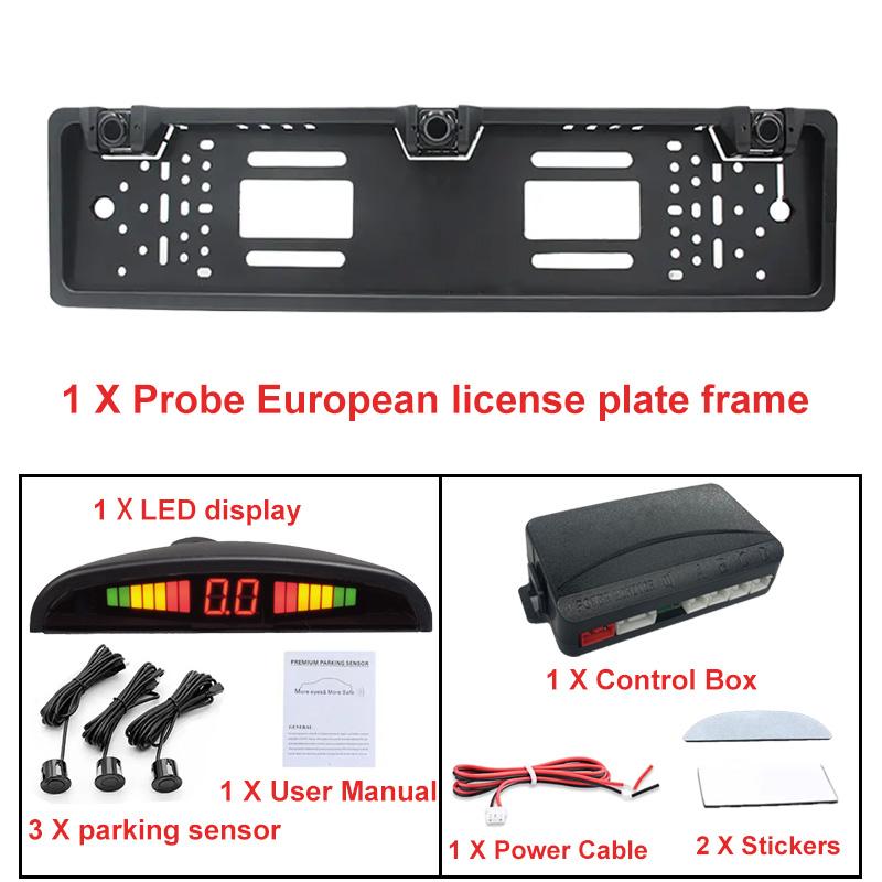 Parking sensor European license plate holder reversing radar with 3 sensors EU license plate holder buzzer 12v 12V
Parking sensor European license plate holder reversing radar with 3 sensors EU license plate holder buzzer 12v 12V