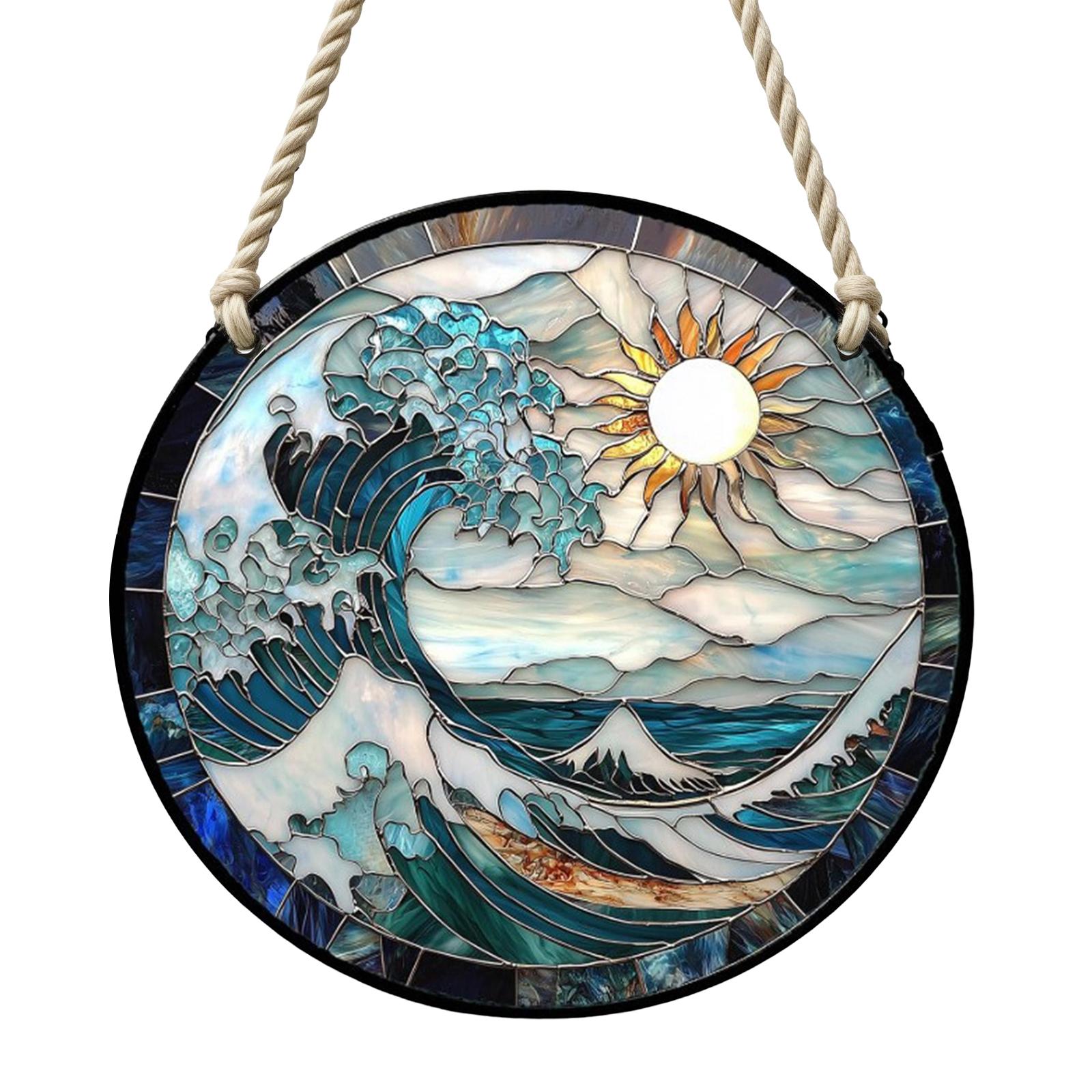 Blue and White Waves Suncatchers Colorful Glass Panel Suncatchers Decors Birthday Gift Women Stained Glass Window Hanging 2
Blue and White Waves Suncatchers Colorful Glass Panel Suncatchers Decors Birthday Gift Women Stained Glass Window Hanging 2