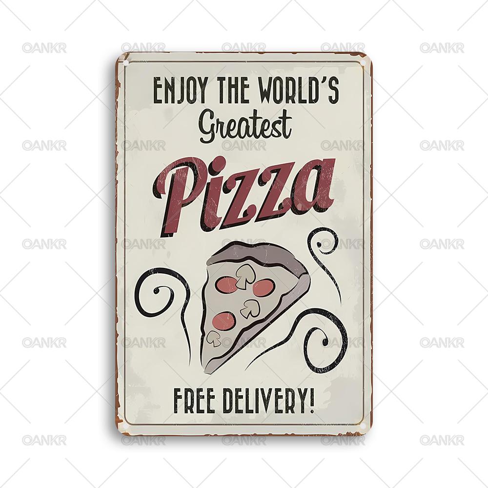 Vintage Pizza Poster Metal Tin Sign Enjoy The Worlds Greatest Pizza Wall Poster Metal Signs for Pizza Shop Decor Accessories 20x30cm
Vintage Pizza Poster Metal Tin Sign Enjoy The Worlds Greatest Pizza Wall Poster Metal Signs for Pizza Shop Decor Accessories 20x30cm