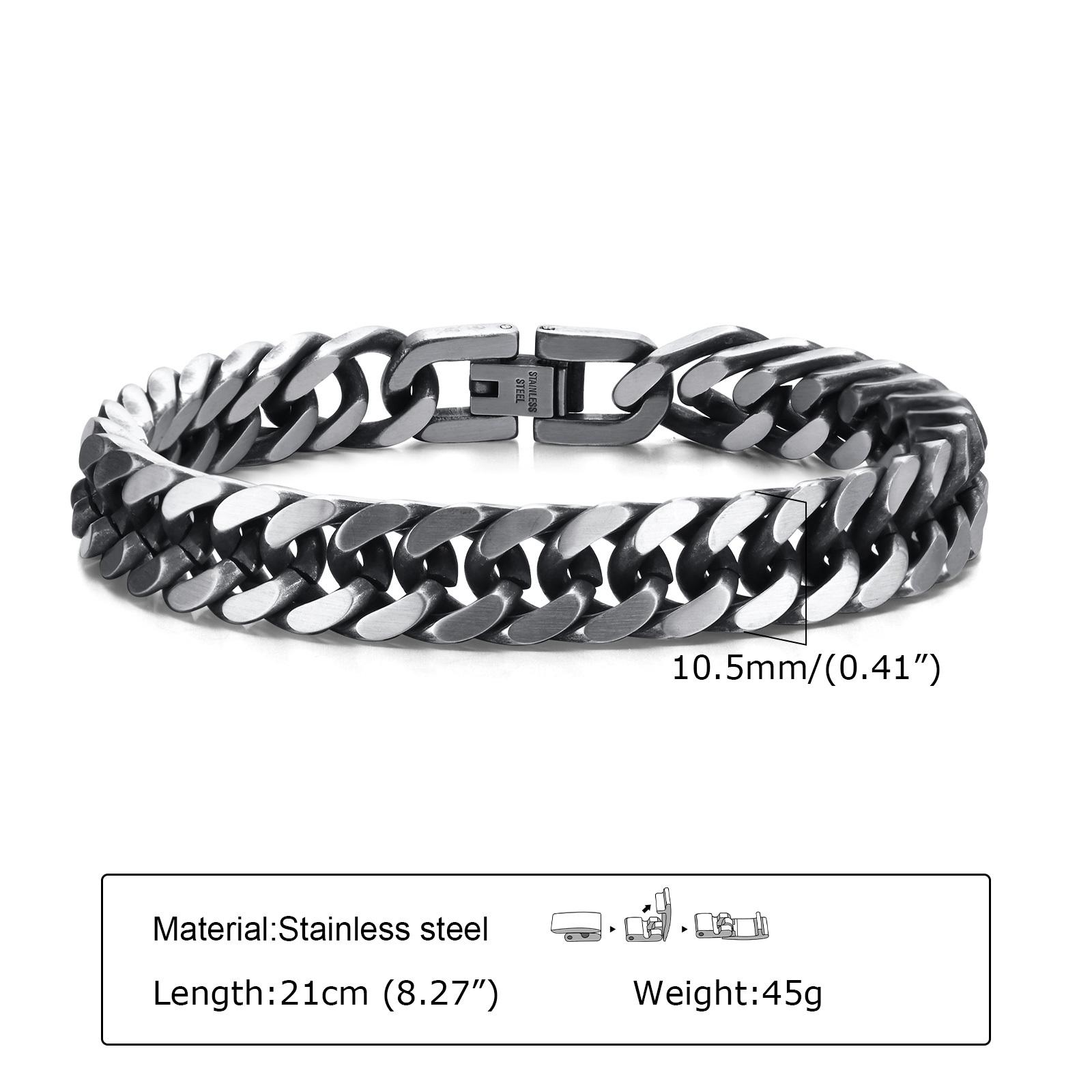 Chunky Retro Cuban Chain Men Bracelets Punk Vintage Antique Stainless Steel Curb Dome Link Wristband Jewelry Birthday Gifts
Chunky Retro Cuban Chain Men Bracelets Punk Vintage Antique Stainless Steel Curb Dome Link Wristband Jewelry Birthday Gifts
