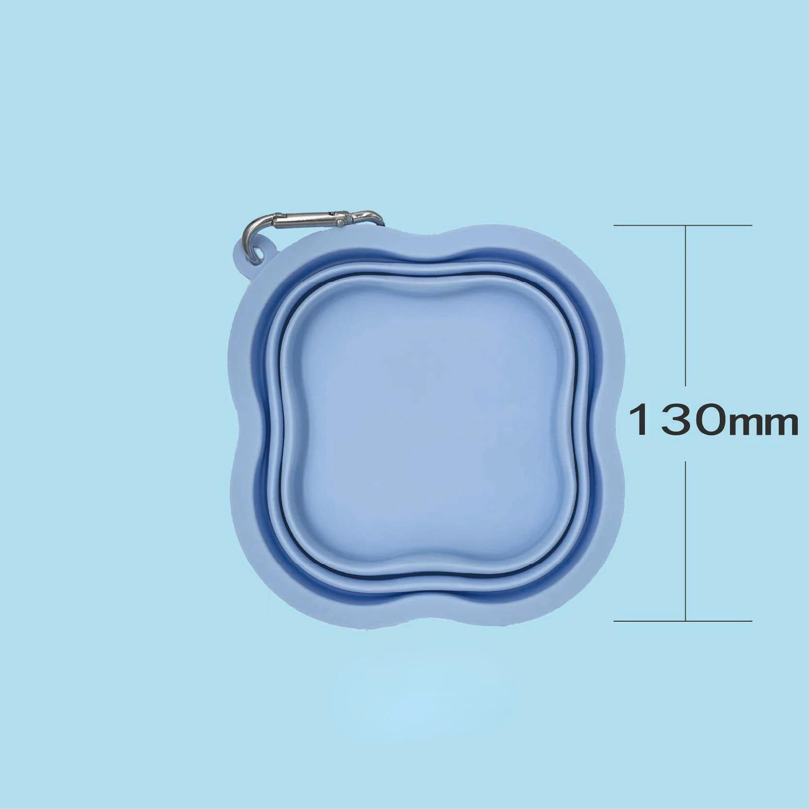 Складная уличная силиконовая нетоксичная миска для домашних животных, портативная портативная миска в форме клевера для собак для кошек, собак, кормушки для домашних животных