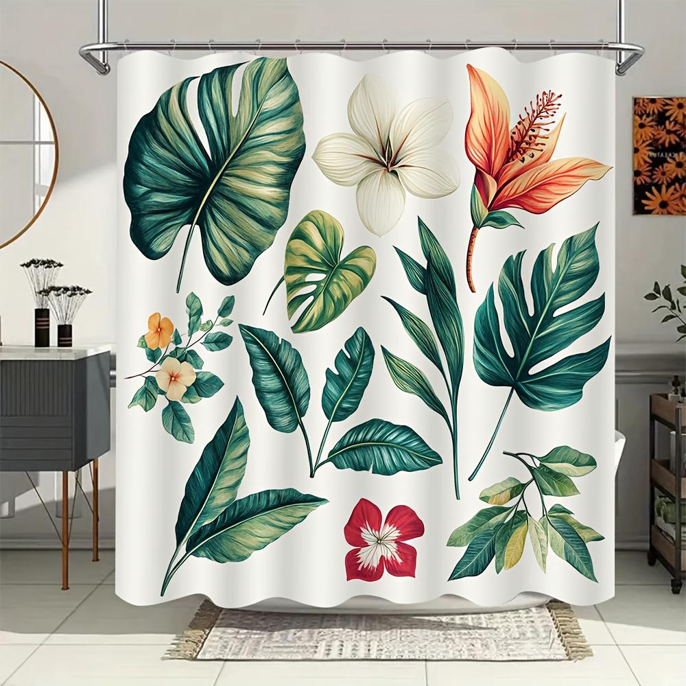 Watercolor Tropical Plant Illustration Shower Curtain 1Pc With 12 Hooks For Bathroom Home Decor Polyester 70.8X70.8 Inch W60H190(CM)-1 Pcs
Watercolor Tropical Plant Illustration Shower Curtain 1Pc With 12 Hooks For Bathroom Home Decor Polyester 70.8X70.8 Inch W60H190(CM)-1 Pcs