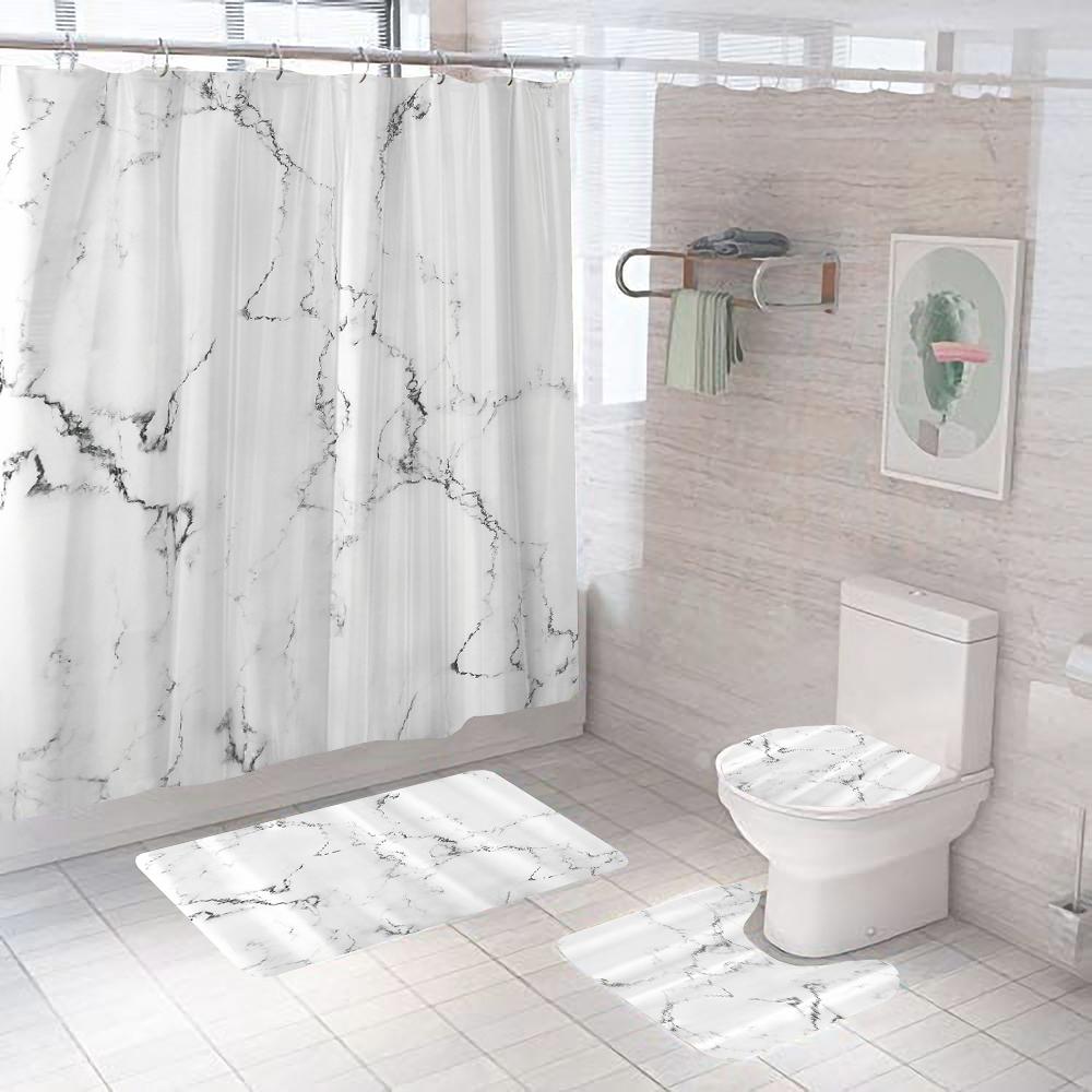 Art Marble Pattern Golden Waterproof Shower Curtain Set Toilet Cover Mat Non Slip Bath Rugs Home Bathroom Carpet Christmas Decor W60H190(CM)-1 Pcs
Art Marble Pattern Golden Waterproof Shower Curtain Set Toilet Cover Mat Non Slip Bath Rugs Home Bathroom Carpet Christmas Decor W60H190(CM)-1 Pcs