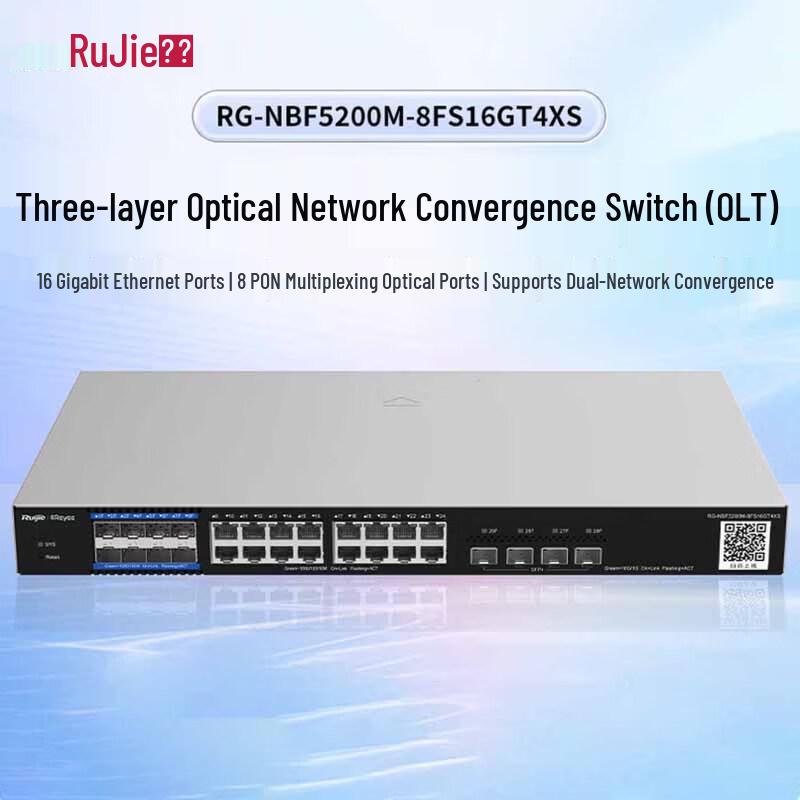 Ruijie RG-NBF5200M-8FS16GT4XS Layer 3 Managed Convergence Switch OLT
Ruijie RG-NBF5200M-8FS16GT4XS Layer 3 Managed Convergence Switch OLT