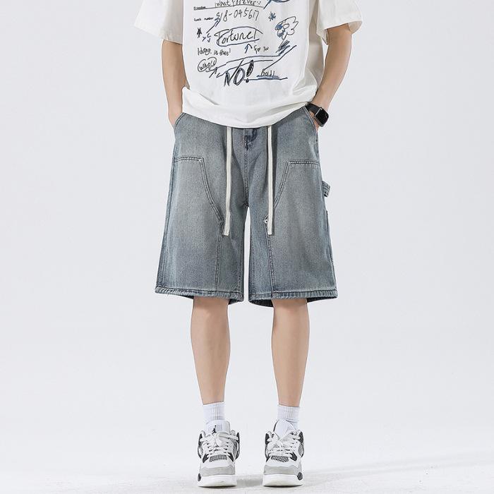 New Spring and Summer Loose Straight High Street Jeans Men s 5-point Pants Multi-color Elastic Wash Medium Pants S
New Spring and Summer Loose Straight High Street Jeans Men s 5-point Pants Multi-color Elastic Wash Medium Pants S