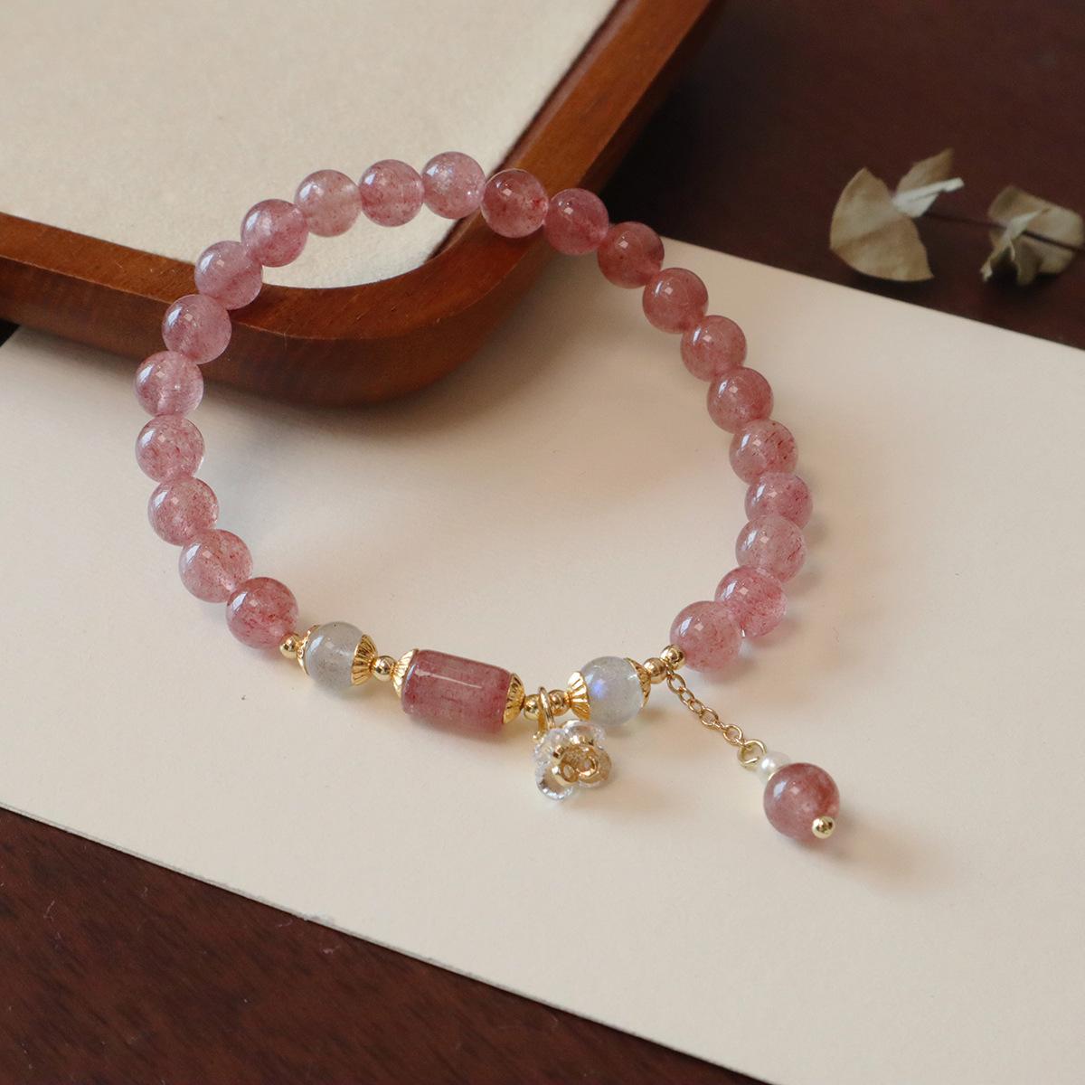Natural pearl bracelet strawberry crystal bracelet. Bangles Women Fashion Jewelry accessories Gift
Natural pearl bracelet strawberry crystal bracelet. Bangles Women Fashion Jewelry accessories Gift
