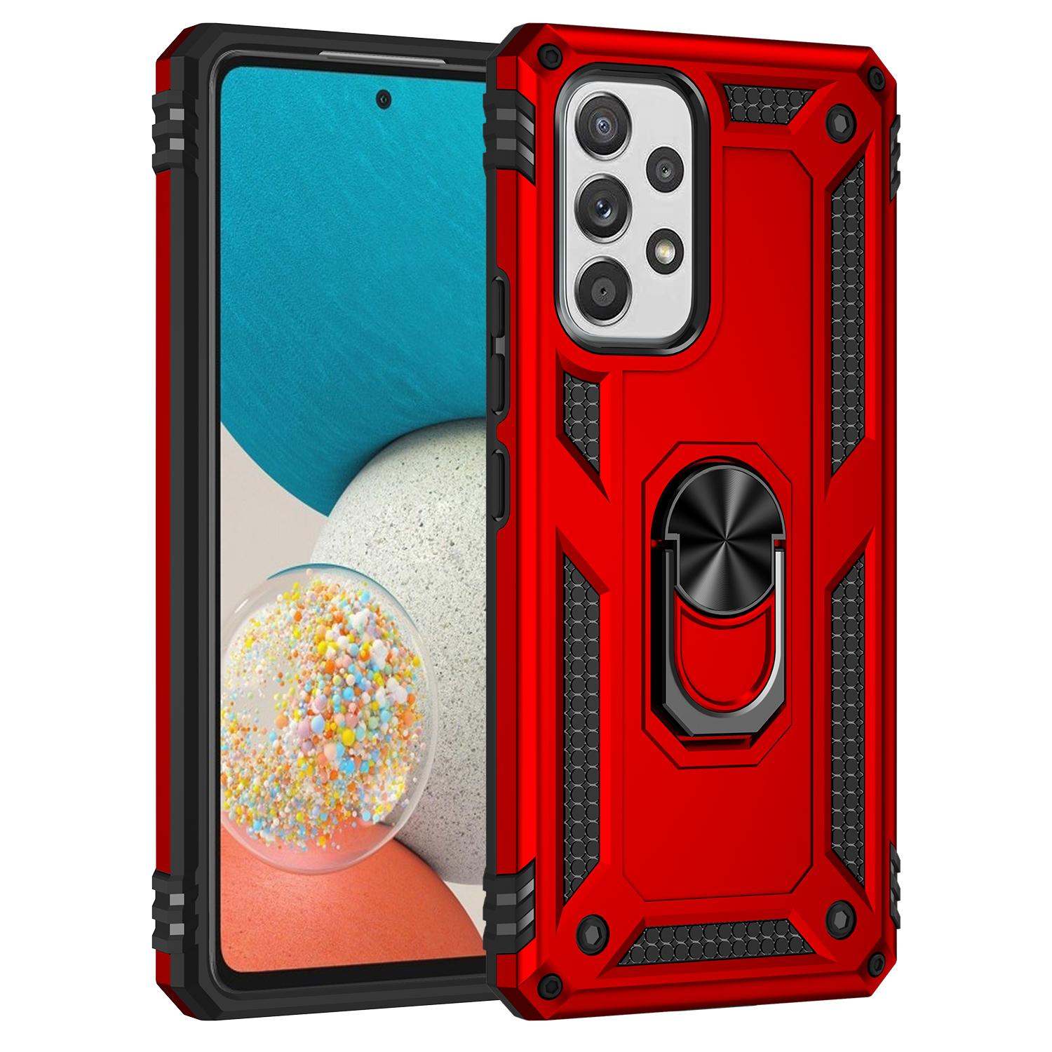 For Samsung Galaxy A53 5G PC+TPU Hybrid Phone Case with Ring Kickstand Built-in Magnetic Metal Plate Blackish Green
For Samsung Galaxy A53 5G PC+TPU Hybrid Phone Case with Ring Kickstand Built-in Magnetic Metal Plate Blackish Green