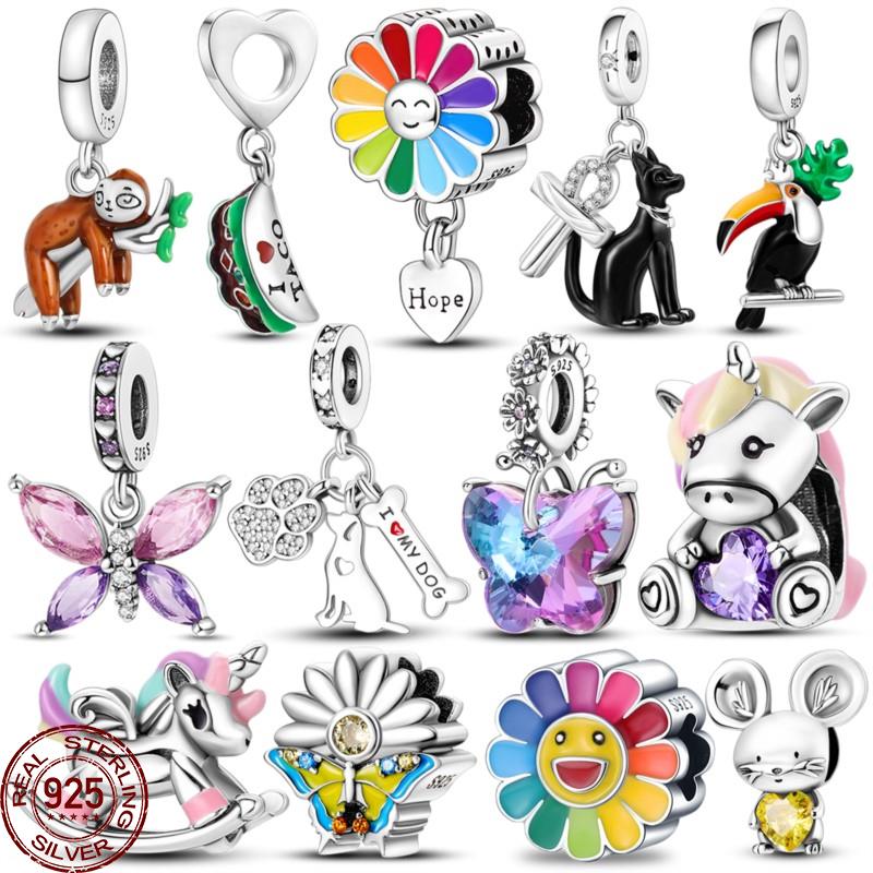 925 Sterling Silver Colorful Lovely Pets Cat Dangle Sunflower Butterfly Sloth Charms Beads Fit Bracelet DIY Jewelry New
925 Sterling Silver Colorful Lovely Pets Cat Dangle Sunflower Butterfly Sloth Charms Beads Fit Bracelet DIY Jewelry New